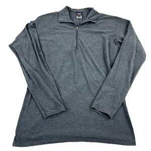 Patagonia Capilene Shirt Men XL Gray Pullover Quarter Zip Made In USA VTG Layer